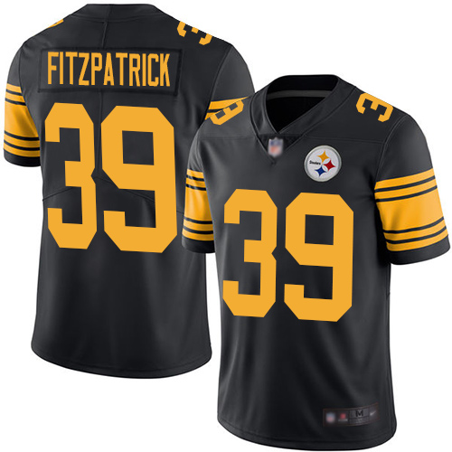 Men Pittsburgh Steelers Football #39 Limited Black Minkah Fitzpatrick Rush Vapor Untouchable Nike NFL Jersey->youth nfl jersey->Youth Jersey